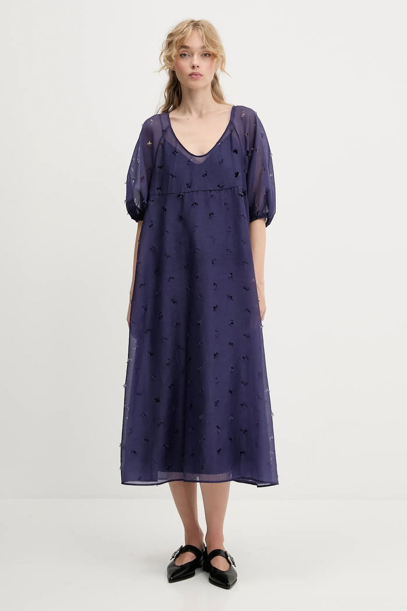 Stine Goya rochie culoarea violet, maxi, evazați, SG-PF25-D129-1608