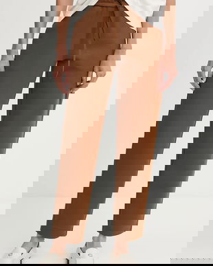 MM pantaloni de trening FURIO culoarea maro, uni, 2526786087600