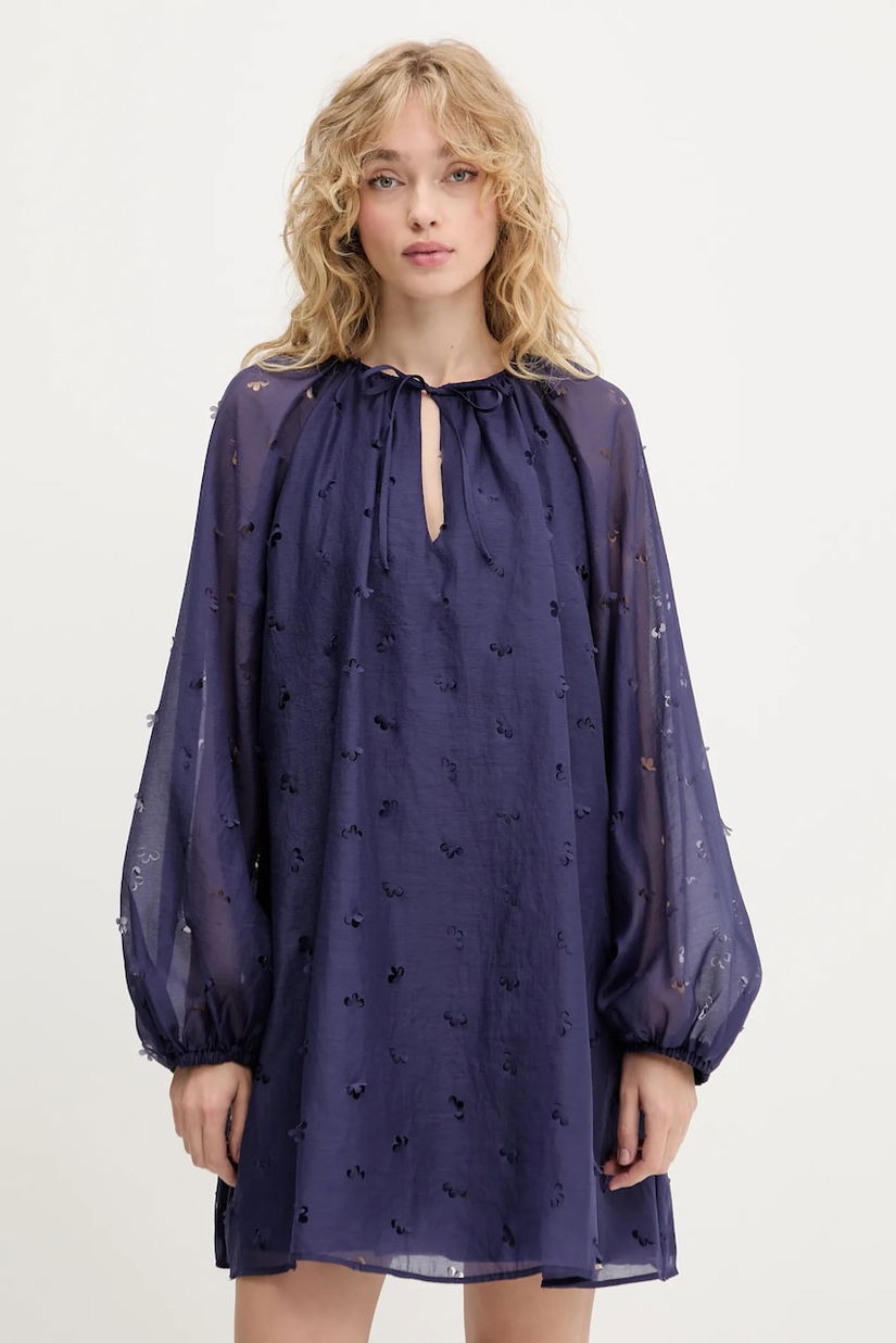 Stine Goya rochie culoarea violet, mini, evazați, SG-PF25-D149-1608