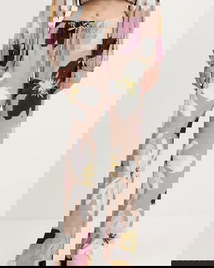 Stine Goya pantaloni culoarea bej, lat, high waist, SG-PF25-P009-2070