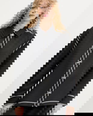 Stine Goya cămașă culoarea negru, cu guler clasic, regular, SG-PF25-S029-2369