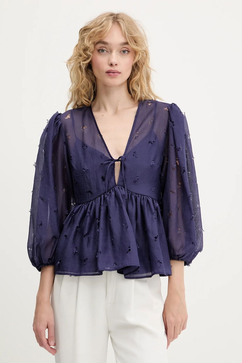 Stine Goya bluză culoarea violet, uni, SG-PF25-T062-1608