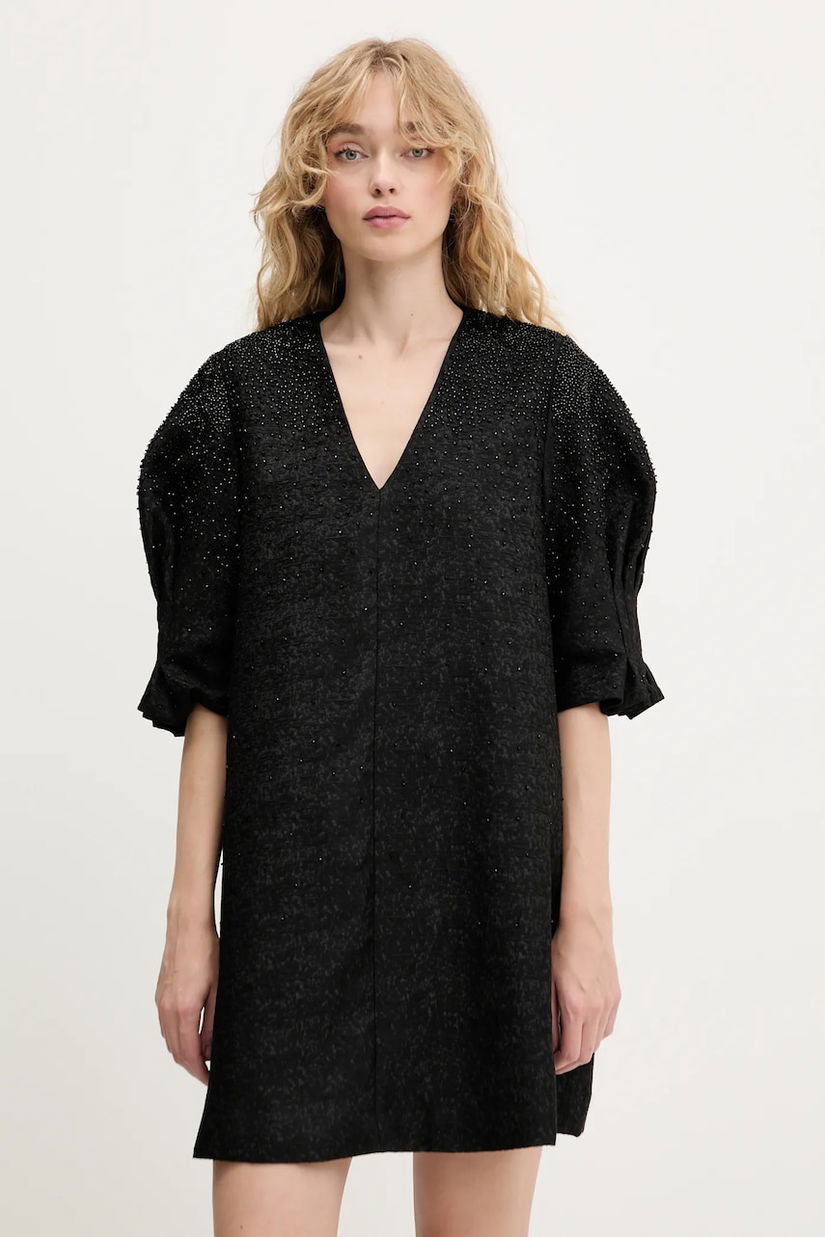 Stine Goya rochie culoarea negru, mini, oversize, SG-PF25-D128-2379