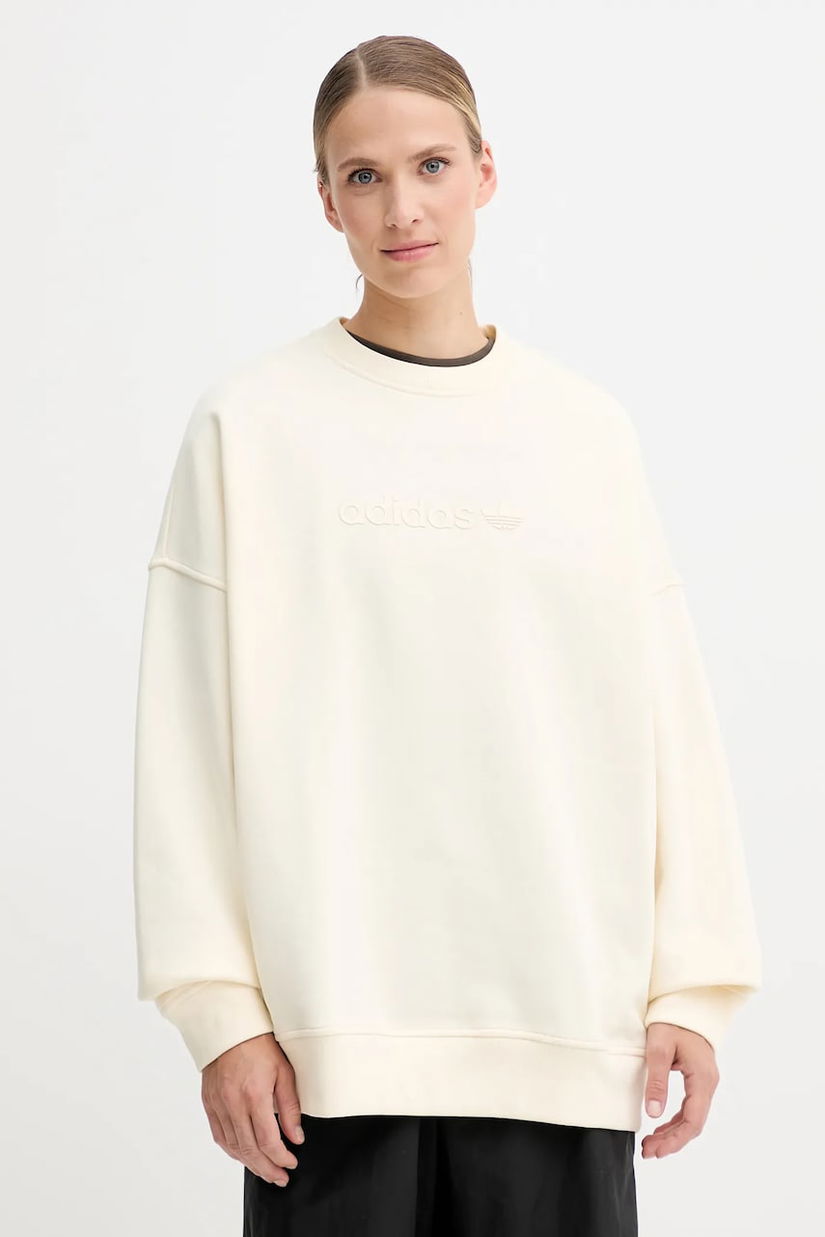 adidas Originals bluză Essentials culoarea bej, uni, JW1016