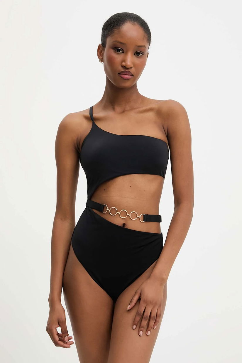 Answear Lab costum de baie din două piese culoarea negru, cupa usor rigidizata
