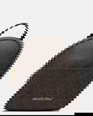 Valentino Bags rucsac culoarea maro, mic, cu imprimeu, VBS8GT20