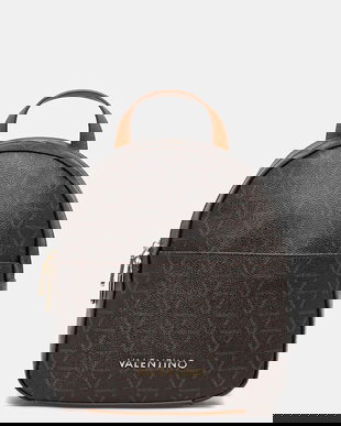 Valentino Bags rucsac culoarea maro, mic, cu imprimeu, VBS8GT20