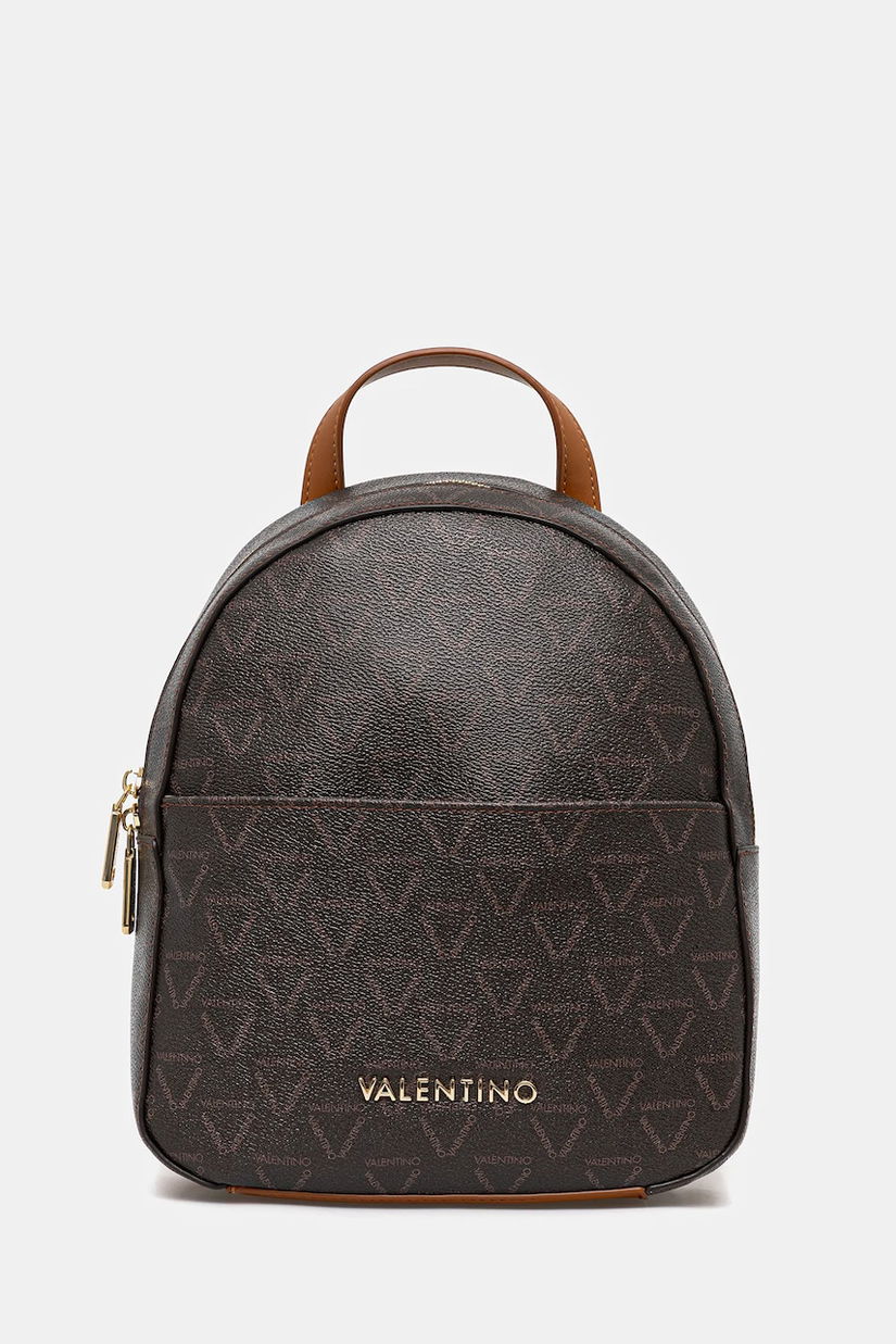 Valentino Bags rucsac culoarea maro, mic, cu imprimeu, VBS8GT20