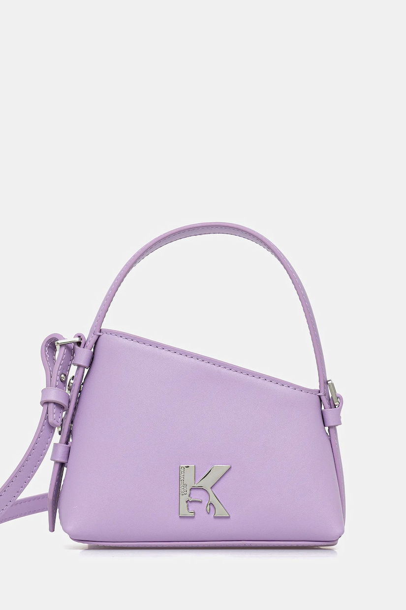 Karl Lagerfeld Jeans poșetă de piele culoarea violet, A3W30289
