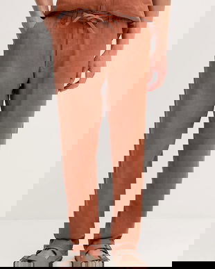 United Colors of Benetton pantaloni din in culoarea bleumarin, mulată, 4AGHUF00M