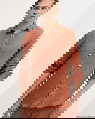 United Colors of Benetton cămașă de in cu guler clasic, regular, 5BKU5QJG8