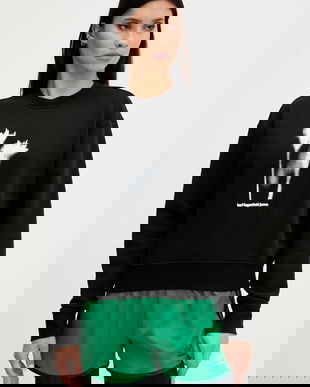 Karl Lagerfeld Jeans bluză culoarea negru, cu imprimeu, A3W20034