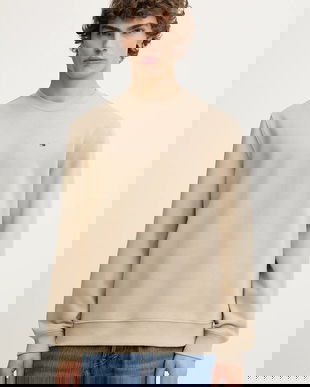 Tommy Jeans bluză culoarea bej, uni, DM0DM20741