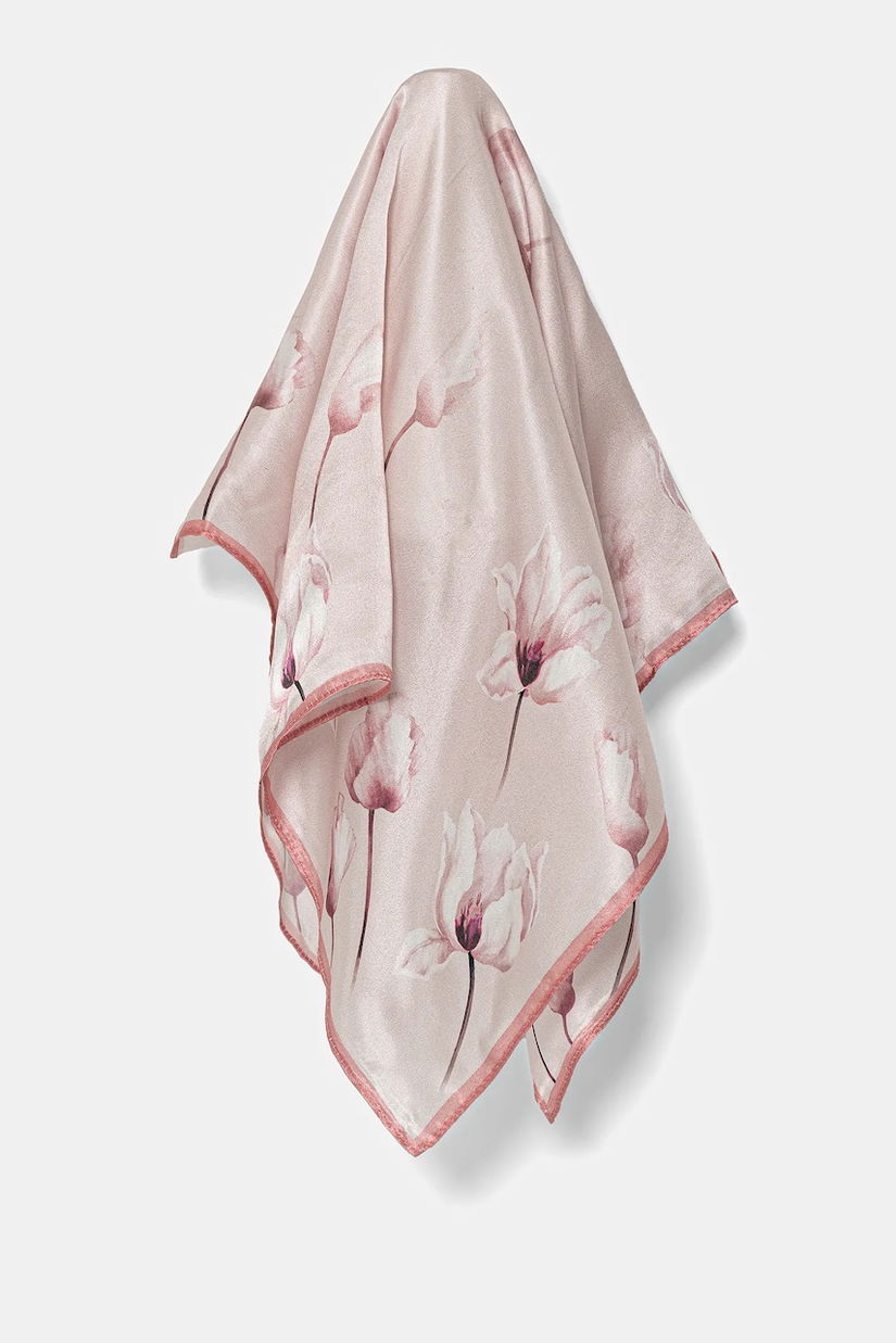 Answear Lab esarfa de matase culoarea roz, modelator