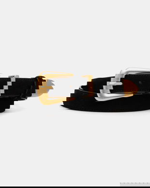 Answear Lab curea din piele intoarsa culoarea negru