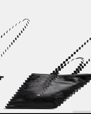 Answear Lab poseta de piele culoarea negru