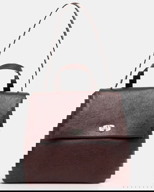 Answear Lab ghiozdan de piele culoarea maro, mic, neted