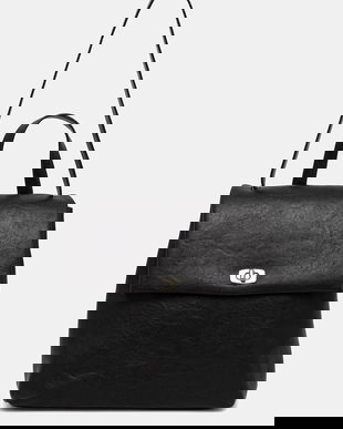 Answear Lab ghiozdan de piele culoarea negru, mic, neted