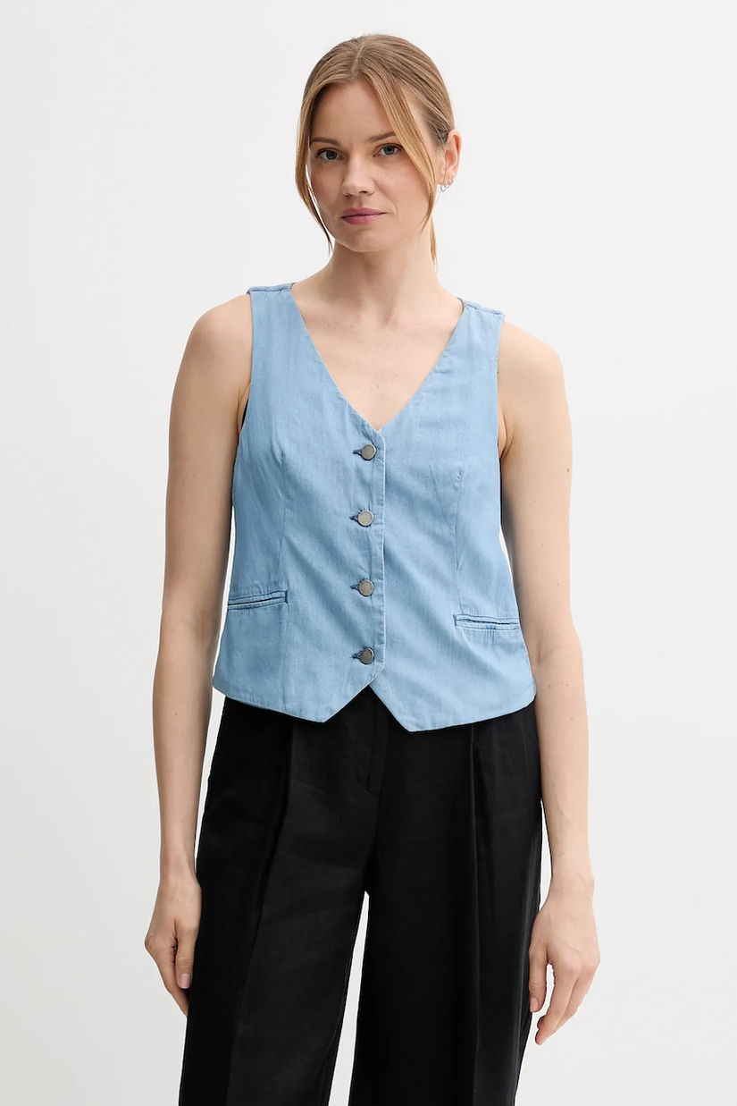 United Colors of Benetton vestă din bumbac un singur rand de nasturi, 2DHJDJ010