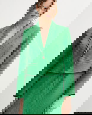 United Colors of Benetton sacou de in culoarea verde, un singur rand de nasturi, uni, 2AGHDW037