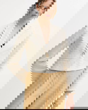 United Colors of Benetton sacou de in culoarea bej, un singur rand de nasturi, uni, 2AGHDW037