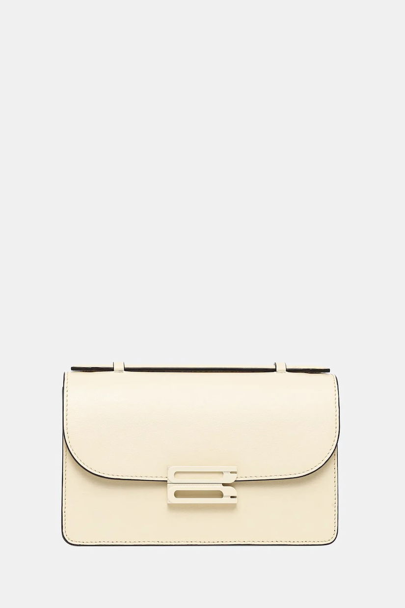 Victoria Beckham geantă de piele culoarea bej, B325AAC006641A