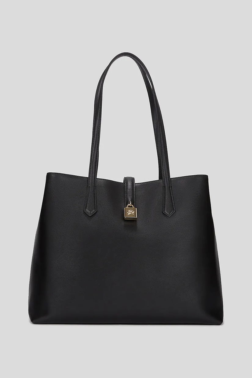 Karl Lagerfeld geantă de piele culoarea negru, A3W30150