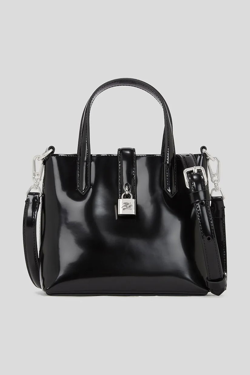 Karl Lagerfeld geantă de piele culoarea negru, A3W30288