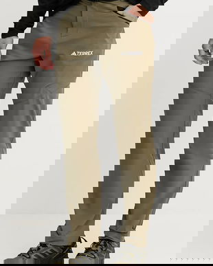 adidas TERREX pantaloni de exterior Xperior culoarea verde, drept, IK3533