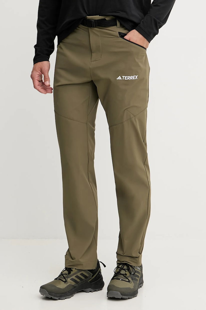 adidas TERREX pantaloni de exterior Xperior culoarea verde, drept, IK3533