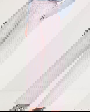 Abercrombie & Fitch pantaloni de bumbac culoarea roz, drept, high waist, KI156-5288