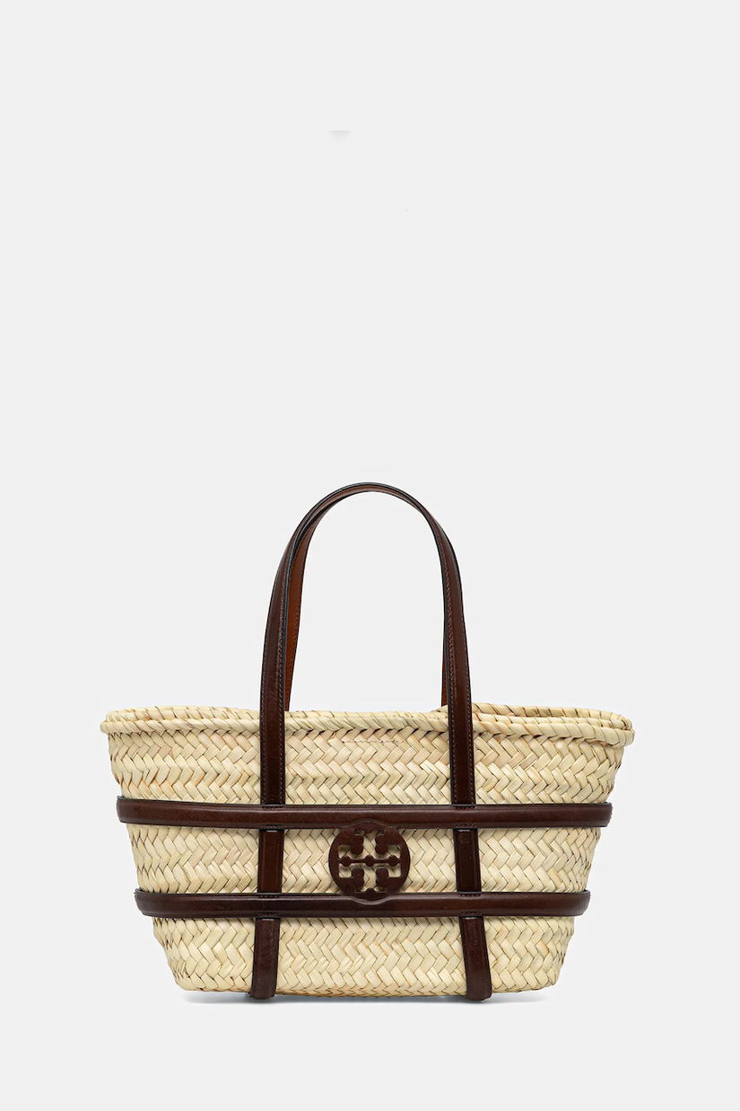Tory Burch coș de plajă Ella Straw culoarea bej, 169218-902