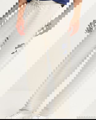 adidas pantaloni de trening Collegiate culoarea bej, cu imprimeu, JM9177