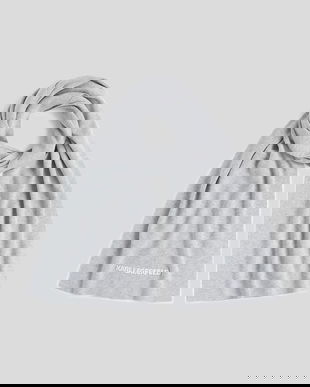 Karl Lagerfeld fular K/ESSENTIAL culoarea gri, A3W33144