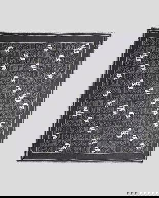 Karl Lagerfeld eșarfă IKON culoarea negru, cu imprimeu, A3W33065