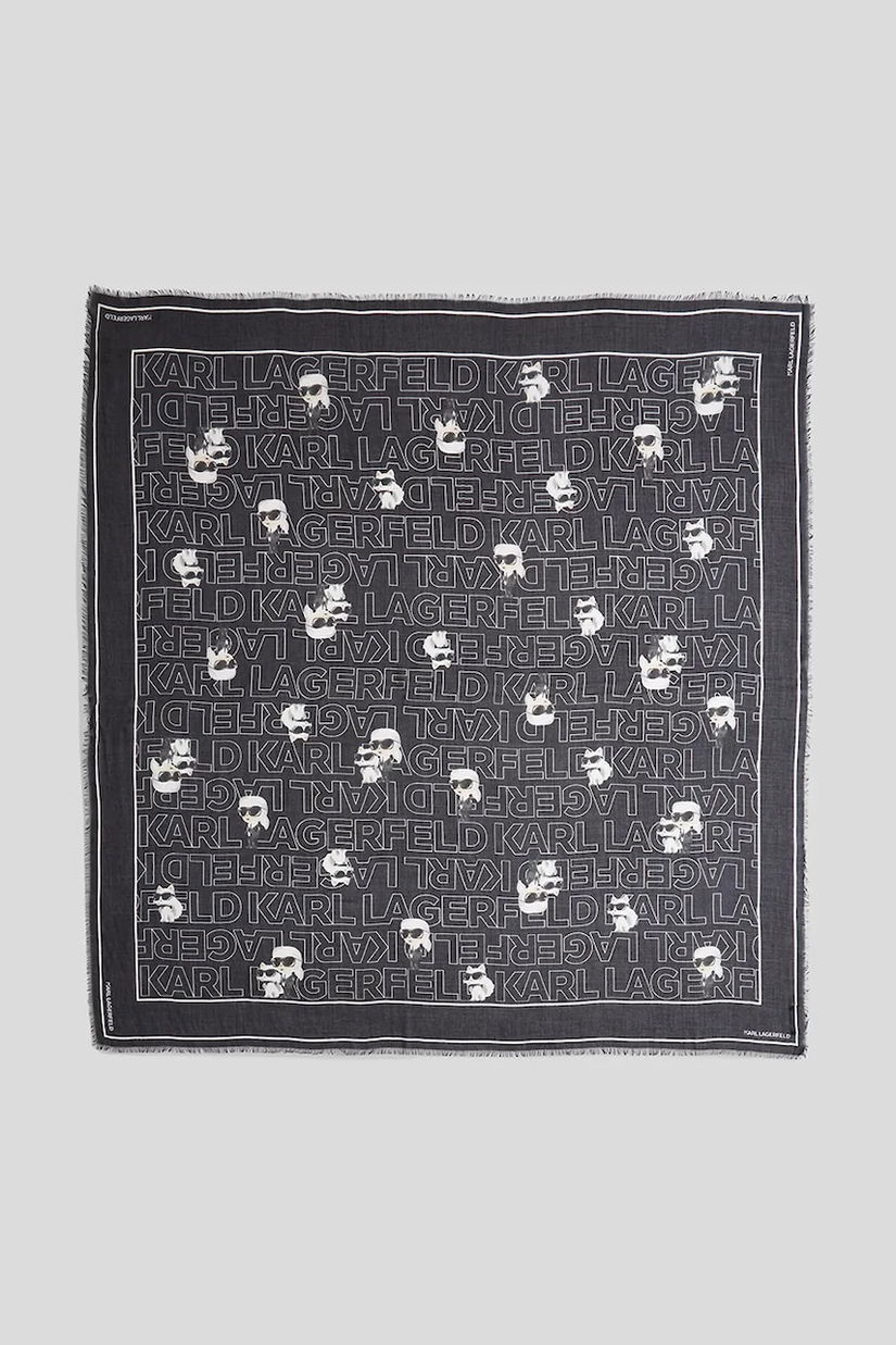 Karl Lagerfeld eșarfă culoarea negru, cu imprimeu, A3W33065
