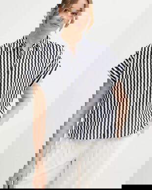 United Colors of Benetton cămașă din amestec de in culoarea bleumarin, cu guler clasic, relaxed, 58I5DQ08M