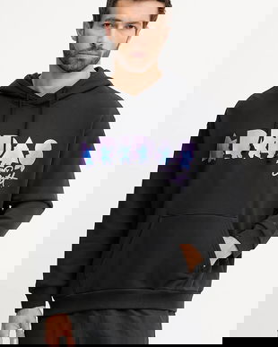 adidas Performance hanorac de bumbac PRIDE culoarea negru, cu glugă, cu imprimeu, JW1615