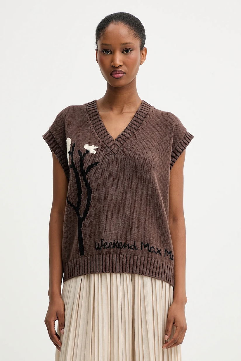 Weekend Max Mara vestă CRUSCA culoarea maro, 2525356041600