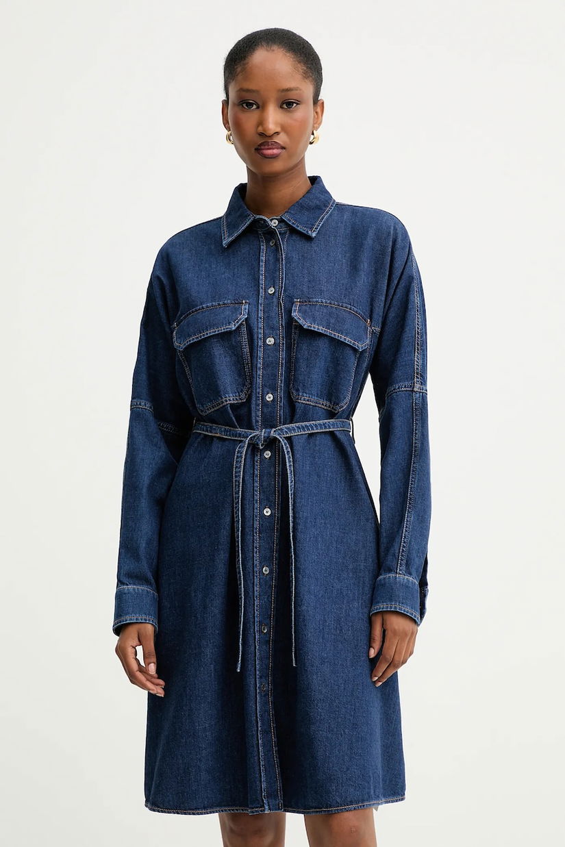 Weekend Max Mara rochie jeans BALENIO culoarea bleumarin, mini, evazați, 2525226081600