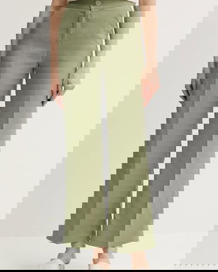 United Colors of Benetton pantaloni culoarea verde, drept, high waist, 4T91DF099