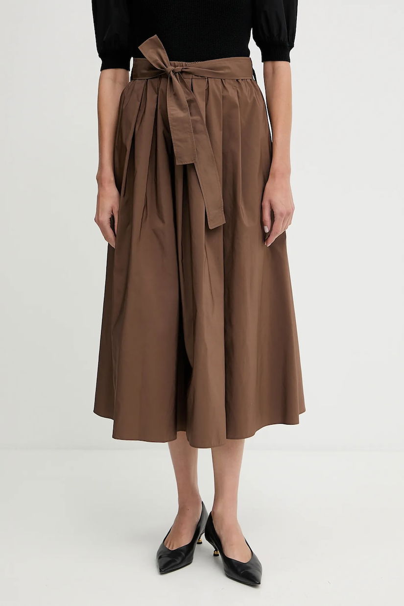 Weekend Max Mara fustă ZARDA culoarea maro, midi, evazați, 2525106031600
