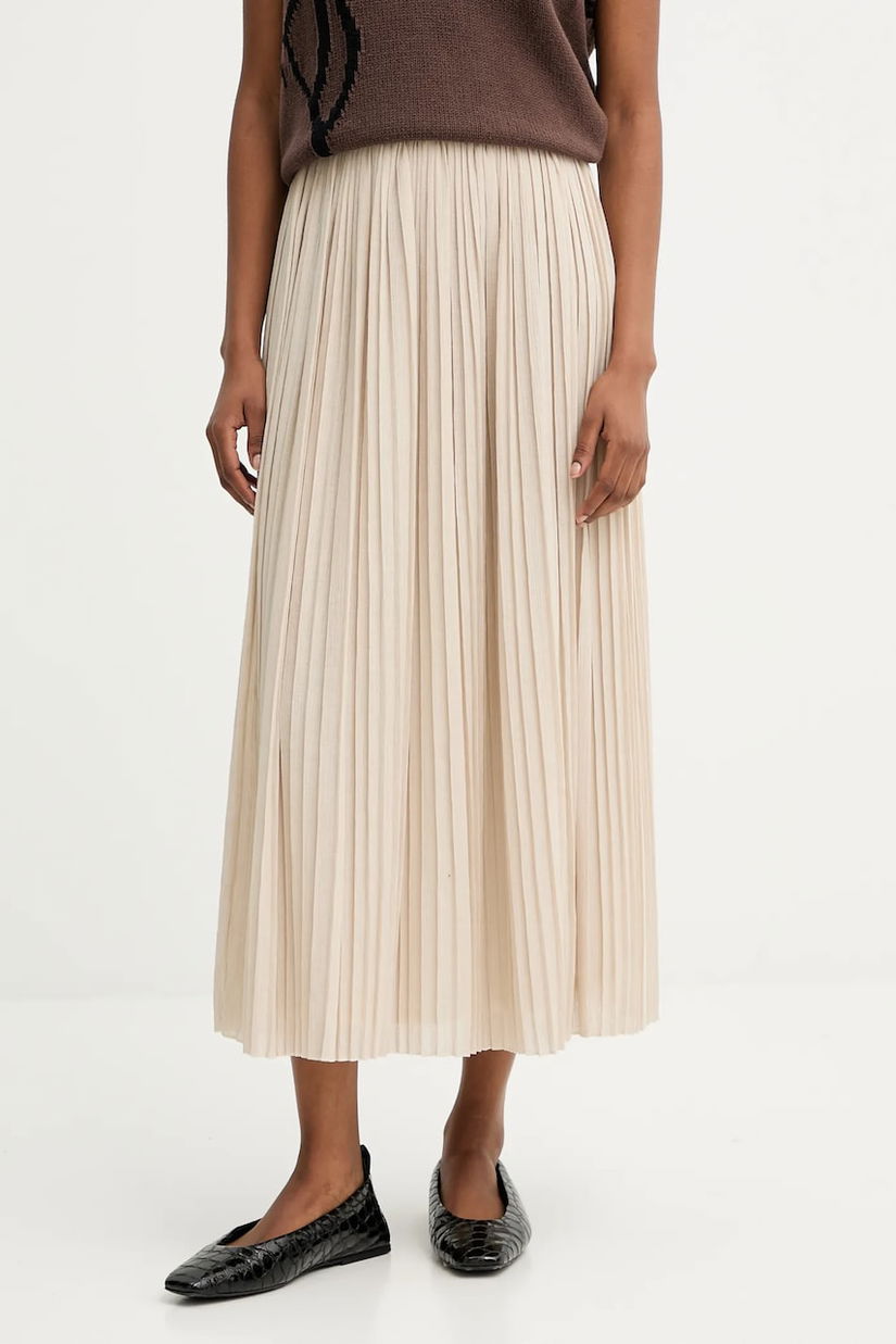 Weekend Max Mara fustă CRAL culoarea bej, midi, evazați, 2525776021600