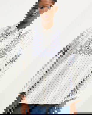 Weekend Max Mara cămașă din bumbac ADDA culoarea bej, cu guler clasic, relaxed, 2525116021600