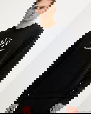 Karl Lagerfeld hanorac de bumbac culoarea negru, cu imprimeu, A3M44001