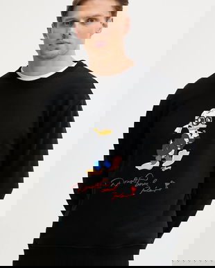 Karl Lagerfeld bluză DISNEY culoarea negru, cu imprimeu, 553930.705098