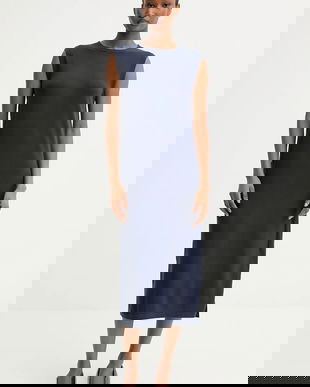 MM rochie AULLA culoarea bleumarin, midi, drept, 2526326017600