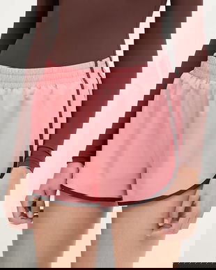 P.E Nation pantaloni scurți de antrenament Haven culoarea portocaliu, uni, high waist, 243S252