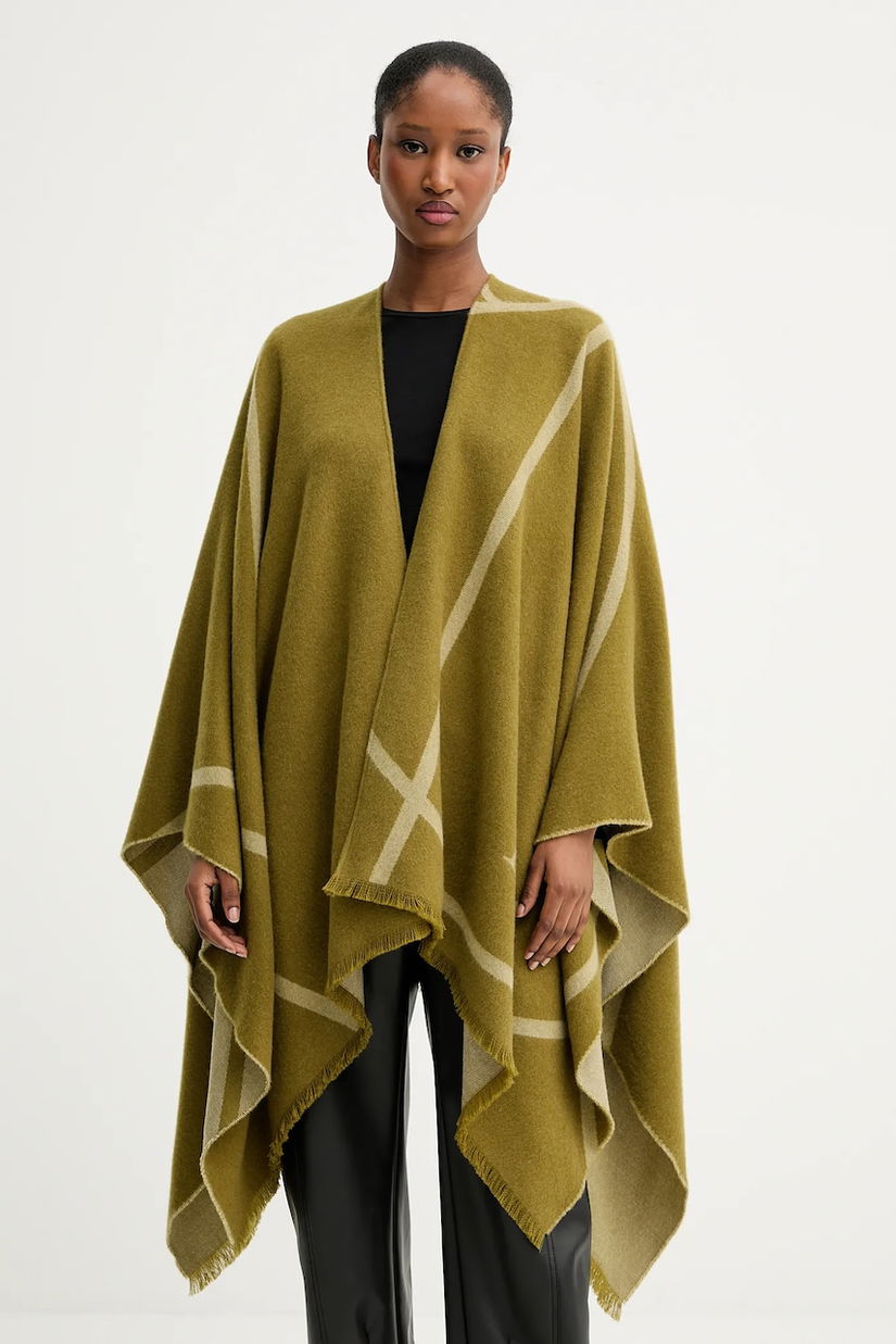 MM poncho de lână GIUDEA culoarea verde, 2526546037600