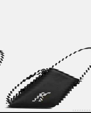 Karl Lagerfeld Jeans poșetă de piele culoarea negru, A3W30289